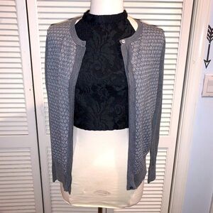 Loft Gray Wool Blend Women’s Cardigan Sweater Medium
